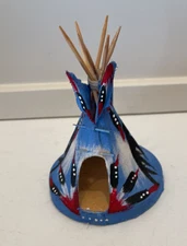 Native American Doll House Kachina Tipi Teepee Handmade 5 1/2" Tall Navajo