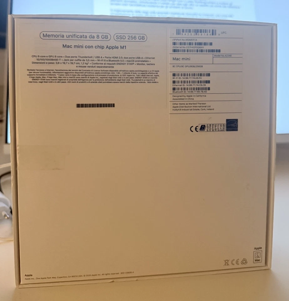 Apple Mac mini (256GB SSD, M1, 8GB) Argento - MGNR3T/A - Immagine 2 di 3