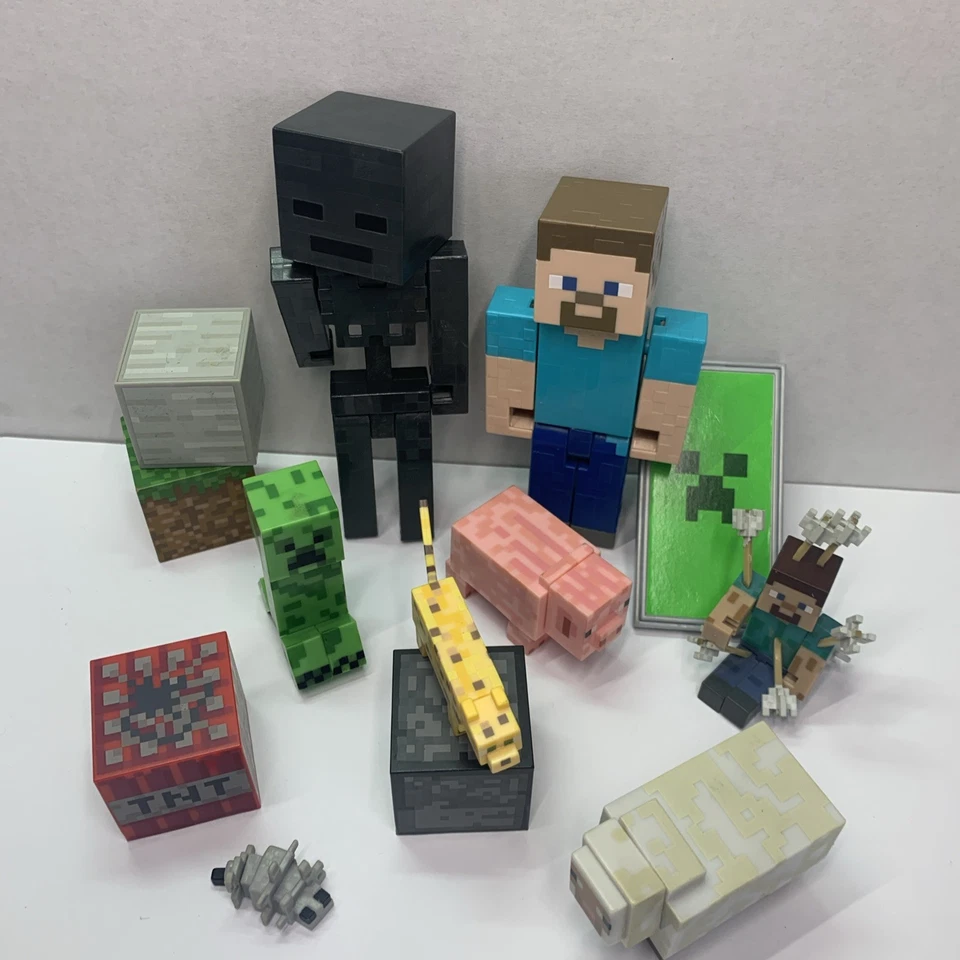 Minecraft Toy Lot of 13 various pieces- Creeper, Steve, Wither Skeleton & more - Image 2 of 4