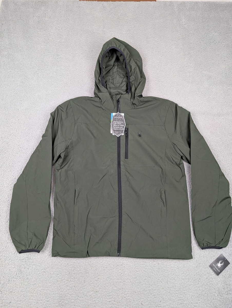 Spyder Jacket Mens Medium Olive Spyder Lite Hooded Hydroweb Proweb