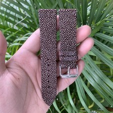 18mm/16mm Dark Brown Quick Release Stingray Watch Strap
