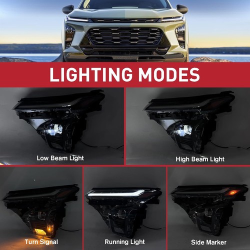 Fits for 2024-25 Chevy Trax Left W/LED DRL Projector Headlight Assembly 42876952 - Picture 3 of 13