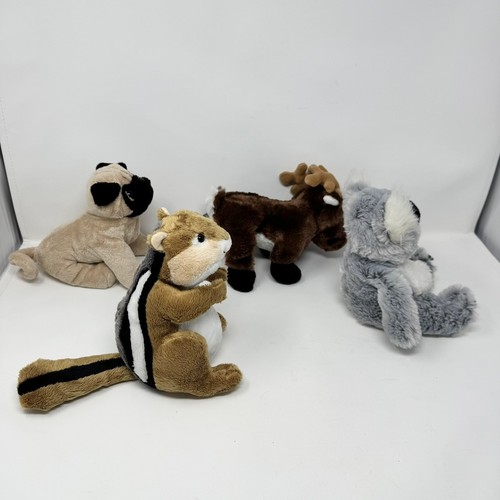 Ganz Webkinz Lot of 4 Pug Chipmunk Reindeer Koala No Codes Plush Stuffed Animals - Picture 2 of 10