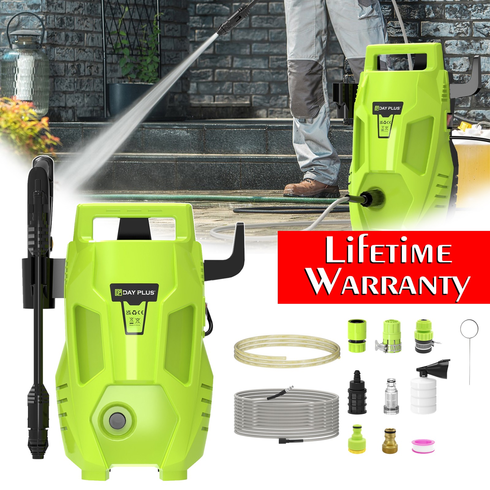 1100W Electric Pressure Washer 5000PSI Max 3.0 GPM Power Washer Cleaning Machine
