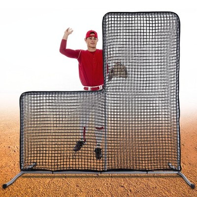 L Screen Baseball 7 x7  Heavy Duty Pitching Screen Softball Protector for Bat...