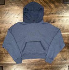 American Eagle Women s Cropped Blue Comfy Hoodie Size Small