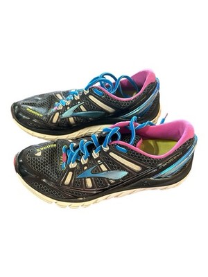 BROOKS TRANSCEND 1201501B013 Black Neon BLUE MAGENTA WOMENS 9 Running Shoe