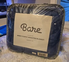 New Bare Home Weighted Blanket - Minky Fleece - Nontoxic Glass Beads 17lb 60x80