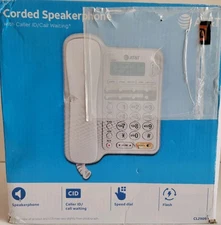 AT&T Corded Phone with Speakerphone and Caller ID Call Waiting CL2909 White New