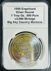 1986 Engelhard Big Sky Montana 1 TOz 999 Silver Round Treasure State Gold Nugget