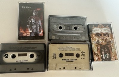 Michael Jackson Cassette Lot Of 5 Thriller, Bad, Dangerous, History (2 Cassette)