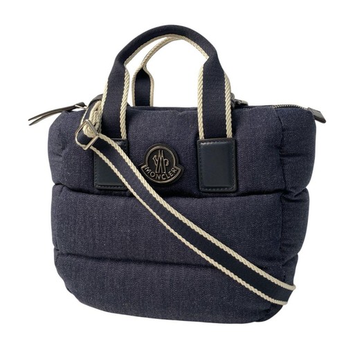 Moncler Mini Karadog Shoulder Bag Navy Denim Down Crossbody Strap