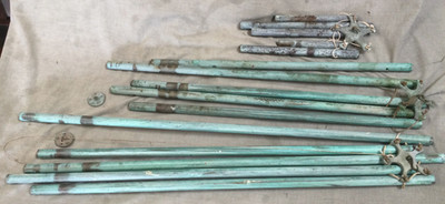 Vintage 5 Tube Wind Chime - 34'' 27'' 12'' Lot Of 3 - Brass? - Missing Parts