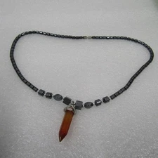 Women's Jewelry Black Necklace Hematite Beads None Magnetic