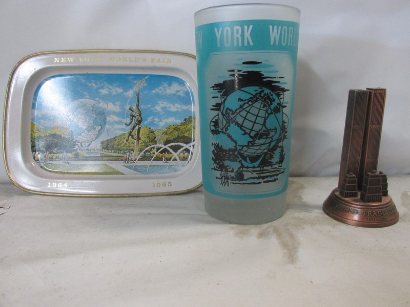 Worlds Fair 1964 New York Tray & Glass