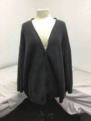Jenni Kayne, 100% Cashmere Cocoon Cardigan, Grey, Button Close, Sz XL, (SR801)
