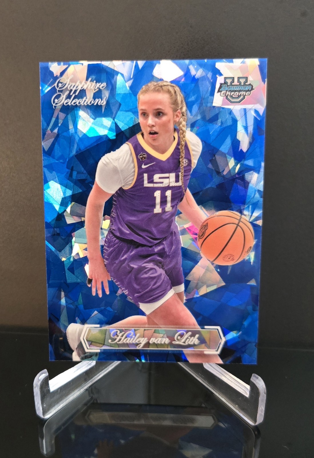 HAILEY VAN LITH RC 🔥 SSP 2023-24 Bowman U Chrome Sapphire Selections Holo SAS-8