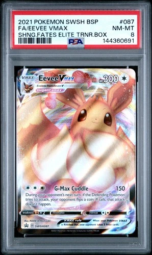 2021 POKEMON SWSH BLACK STAR PROMO #087 FULL ART/EEVEE VMAX PSA 8
