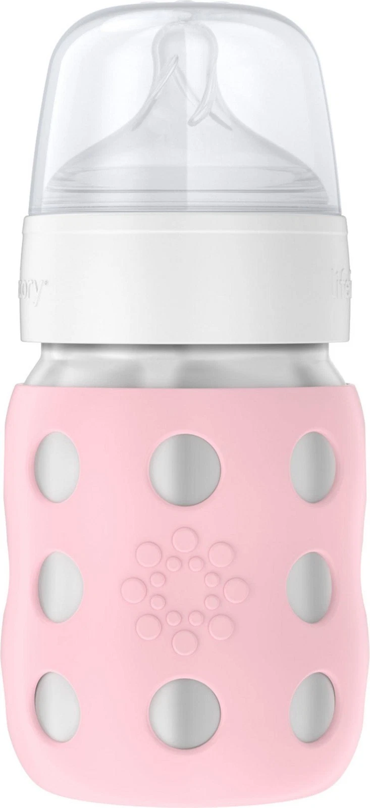 Lifefactory 8oz Wide Neck Stainless Steel Baby Bottle with Silicone Sleeve