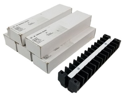 5 GE EB25B12 Terminal Block with 12 Position Barrier 0.63'' Spacing 600V 30A NEW