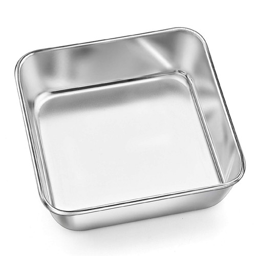 6 Inch Square Baking Cake Pan Small Stainless Steel Brownie Bakeware Pan For Bre
