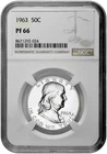 1963 50C Proof Silver Franklin Half Dollar NGC Graded PF 66 in New Holder