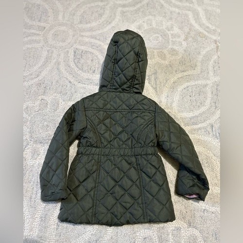 Me Jane Mini Cappotto Bambino 2T Verde Oliva Trapuntato Rosa Interno - Foto 3 di 4