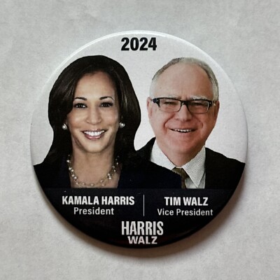 2024 Vice President Kamala Harris & Governor Tim Walz Campaign 3'' Button
