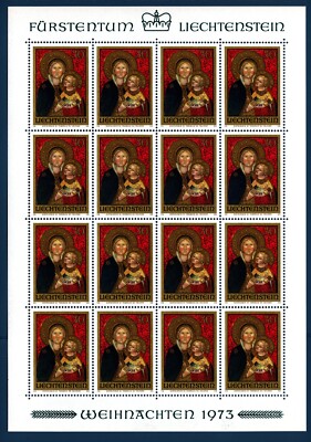 LIECHTENSTEIN 1973 Weihnachten Madonna Gemälde von B. di Tommaso da Foligno postfrisch **