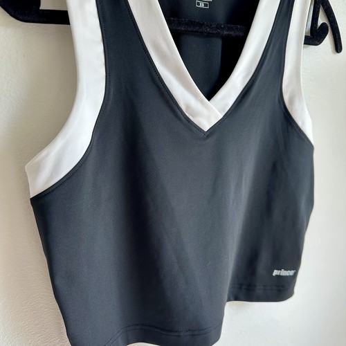 Prince Womens Fashion V-Neck Tennis Tank Top Sleeveless Black / White Size XS - Picture 3 of 5