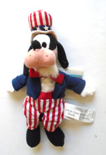 Vintage NWT USA 9" Disney Store Uncle Sam Goofy Bean Bag Beanie Plush Doll