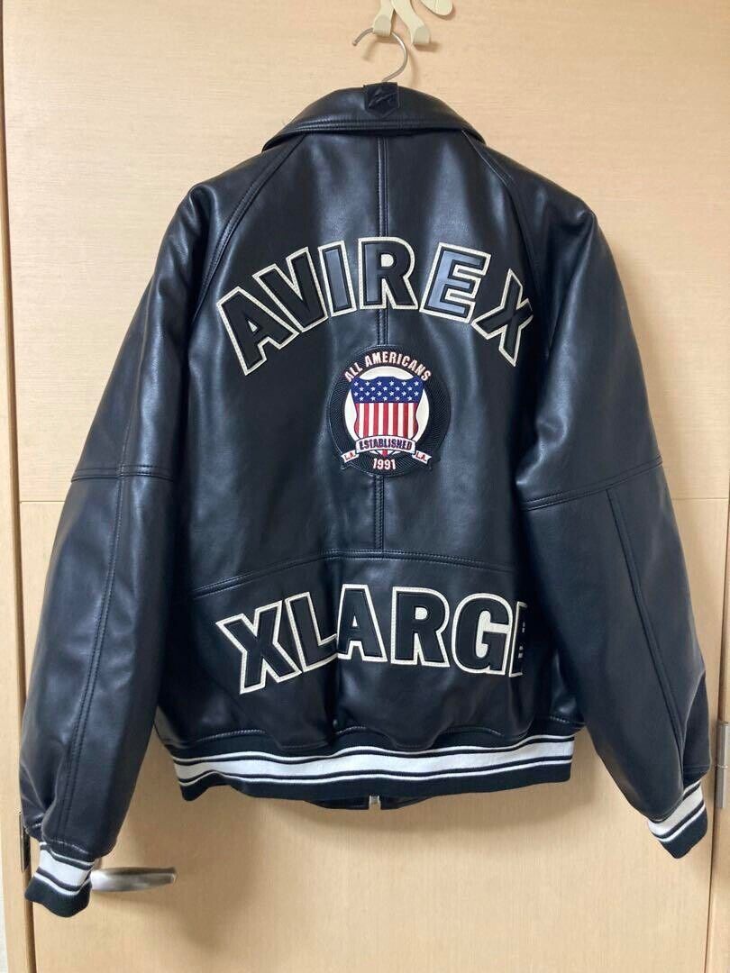 AVIREX USA XLARGE Varsity Leather Jacket Size L | eBay