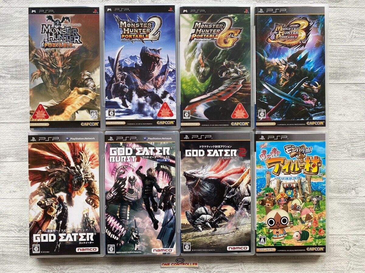 SONY PSP Monster Hunter 1 2 & 2G & 3 & Airou Village & God SONY PSP Monster Hunter 1 2 & 2G & 3 & Airou Village & God