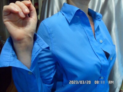 0039 Italy Longshirt 150  Luxus Baumwolle Chic Hellblau Col Pantone XS