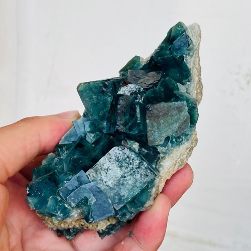440g Natural Green Cube Fluorite Quartz Crystal Cluster Mineral Specimen Healing - Picture 8 of 16
