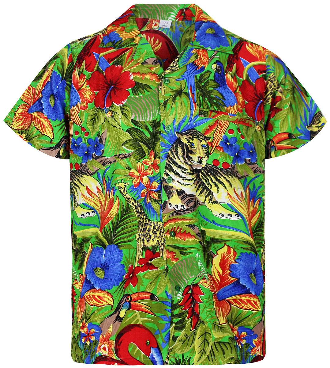 Funky Hawaiian Shirt Jungle Green | eBay