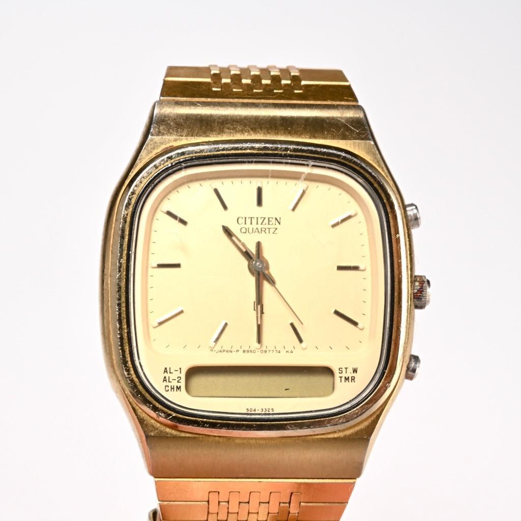 腕時計 CITIZEN 8950-085493 TA Dig-Ana Quartz Watch w/ Dark Grey Dial
