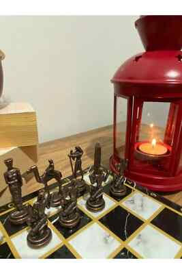 Ancient Egyptian Medium Metal Chess Set