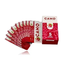 Camo Wraps Natural Leaf Wraps | Strawberry | 25 Packs | 5 Wraps Per Pack