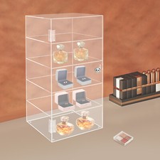 Acrylic Display Case w/ Lock Key Countertop Display Case Clear Showcase Cabinet
