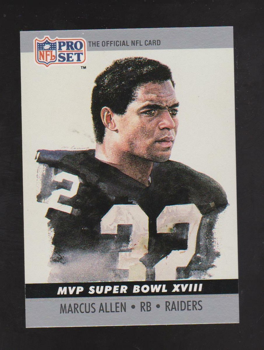 1990 Pro Set Super Bowl XVIII MVP #18 Marcus Allen card, Oakland