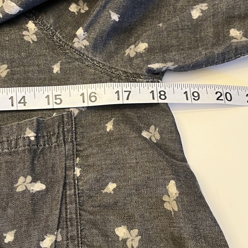 Free People Womens Long Sleeve Mixed Media Floral Dark Gray Boho Button Up XS - Picture 7 of 12