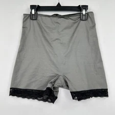 Love Your Assets By Sara Blakely Shorts Womens XL Gray Black Shapewear Lace Hem