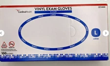 Brand New Box Of Cardinal Health Clear Vinyl Exam Gloves 100 Pack Size Large