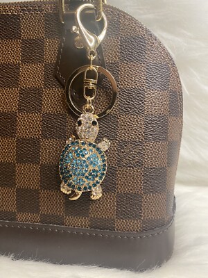 Turtle Keychain Bag Charm Purse Handbag Charm Bling Rhinestones