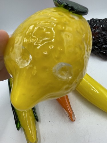 Vtg Hand Blown Glass Fruits & Vegetables Murano Style Lemon Pepper Banana Corn - Picture 7 of 7