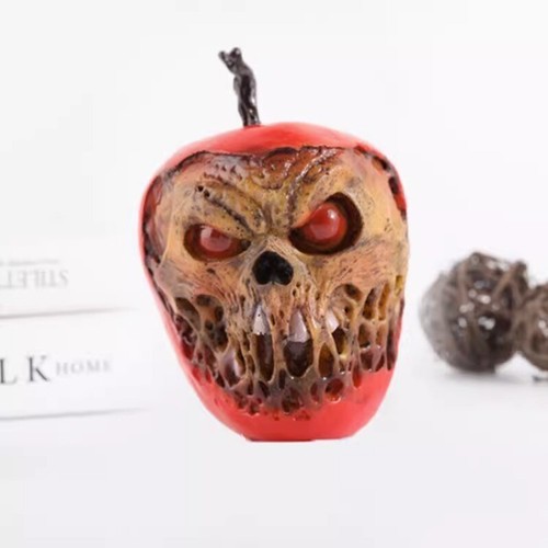 Anime Halloween Decoration Skull Head Red Apple Toy Statue Pendants Cosplay Prop - Picture 4 of 5