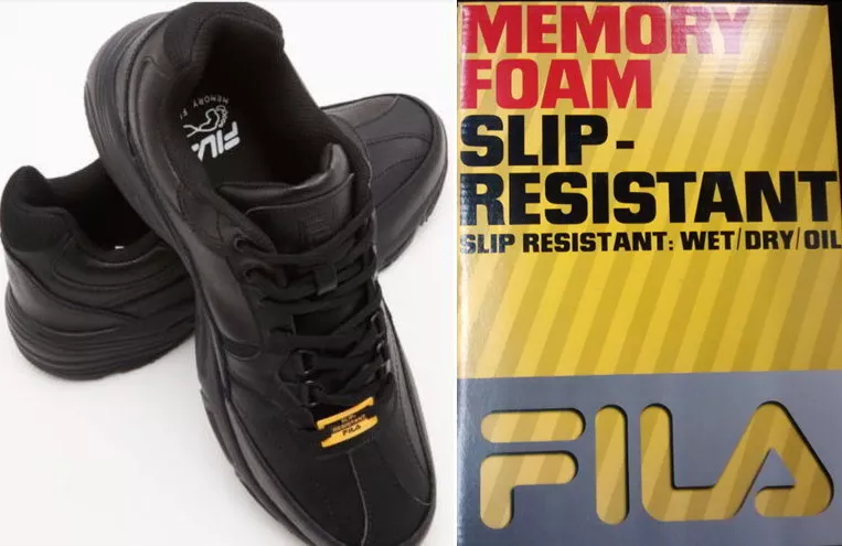 FILA Memory Workshift Slip Resistant Men s Work Shoe Black