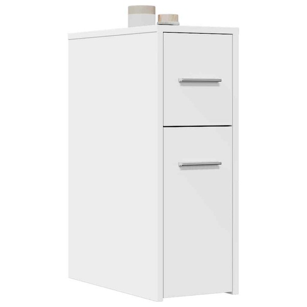 Badschrank Badezimmerschrank Nischenschrank Schmal Mit Rollen Betongrau Vidaxl-image