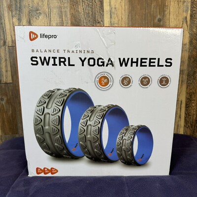 Lifepro Swirl Yoga Wheels Blue 3 Pack Three Size Small Medium Large - New in box